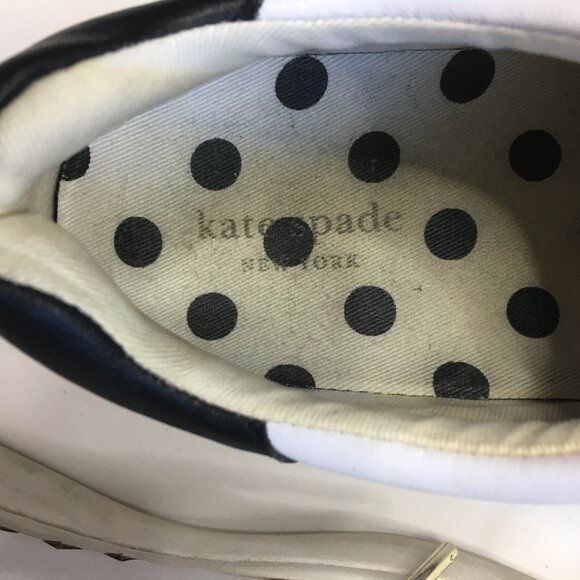 KATE SPADE New York Leather White Black Polka Dot Lace LIFT Sneakers Shoes - Picture 3 of 12